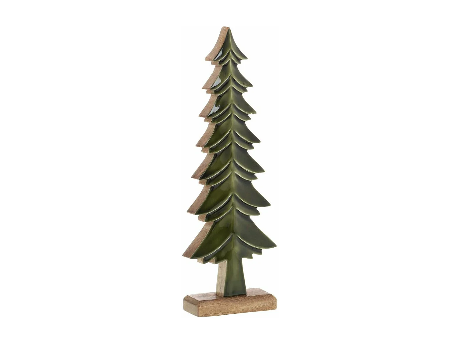 Sapins décoratifs en bois de manguier vert (Lot de 3)