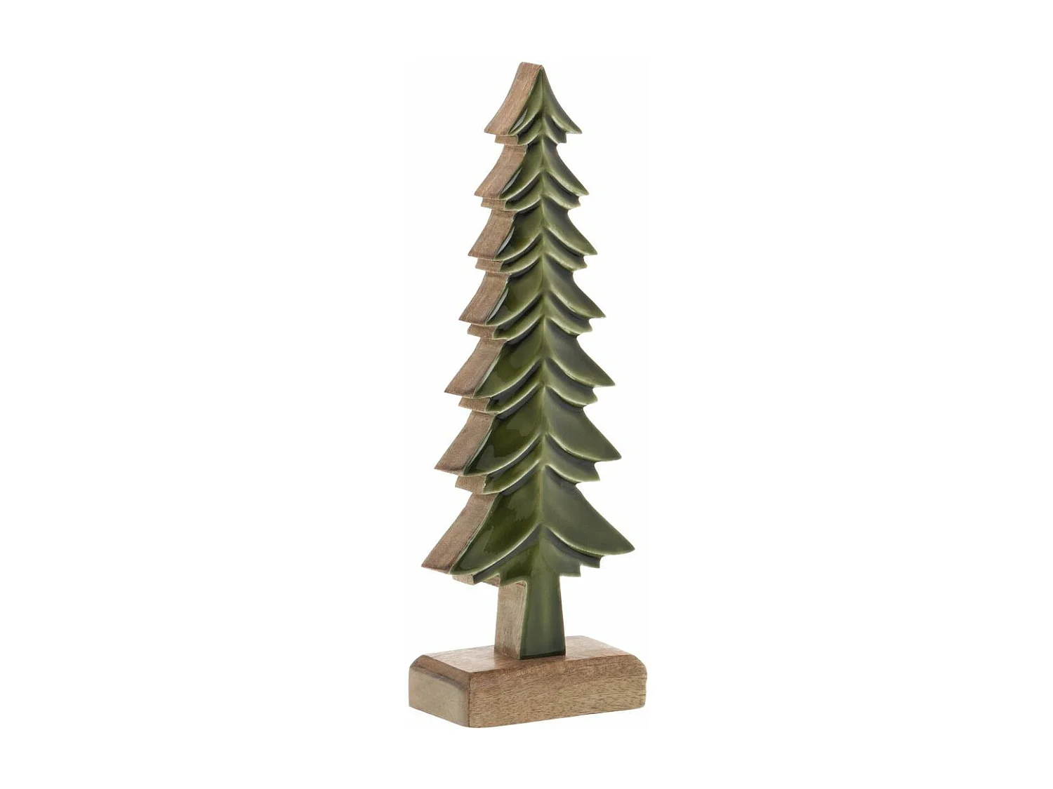 Sapins décoratifs en bois de manguier vert (Lot de 3)