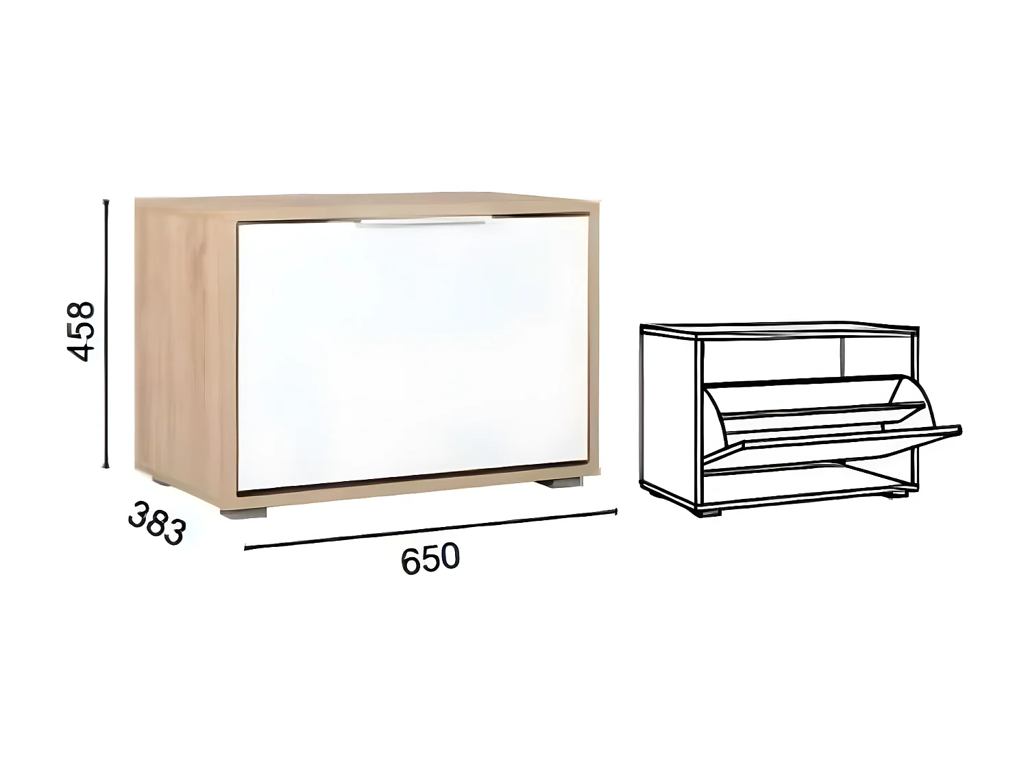 Sapateira - aglomerado - carvalho Sonoma - TANTAS