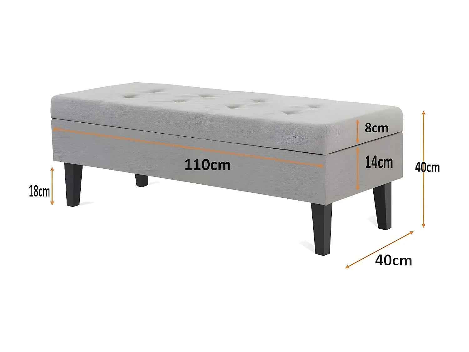 Schuhbank - Spanplatte - grau - LUSI