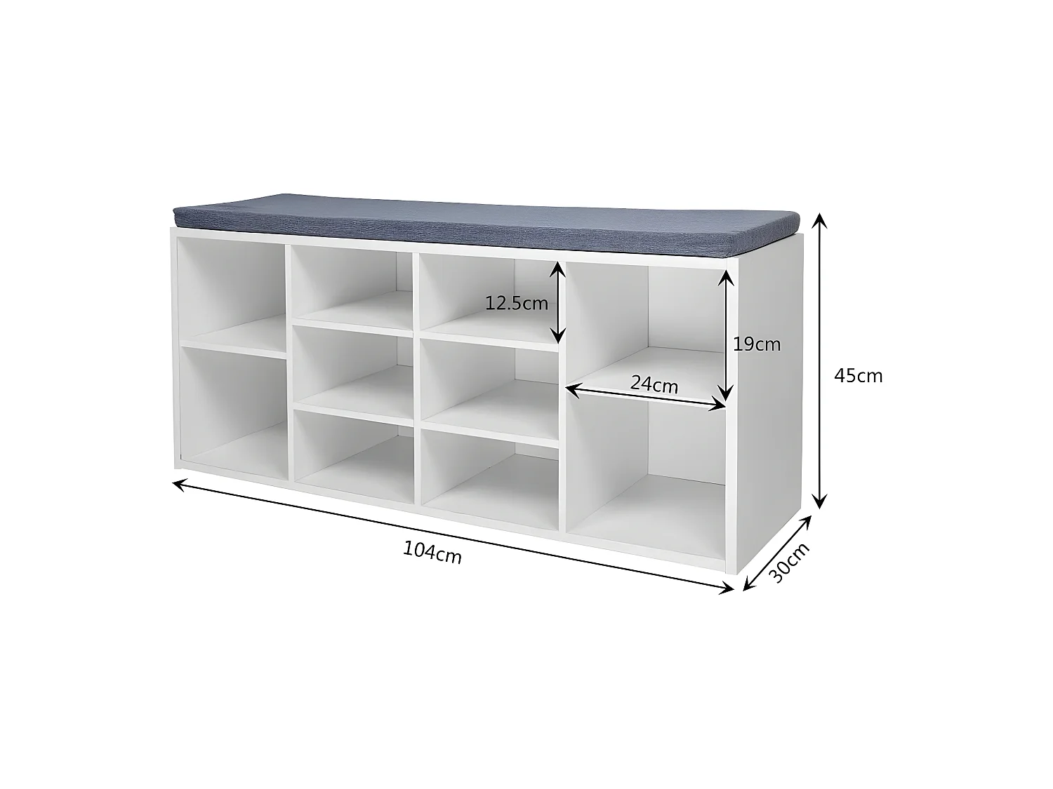 Étagère à chaussures - aggloméré - blanc - STAT