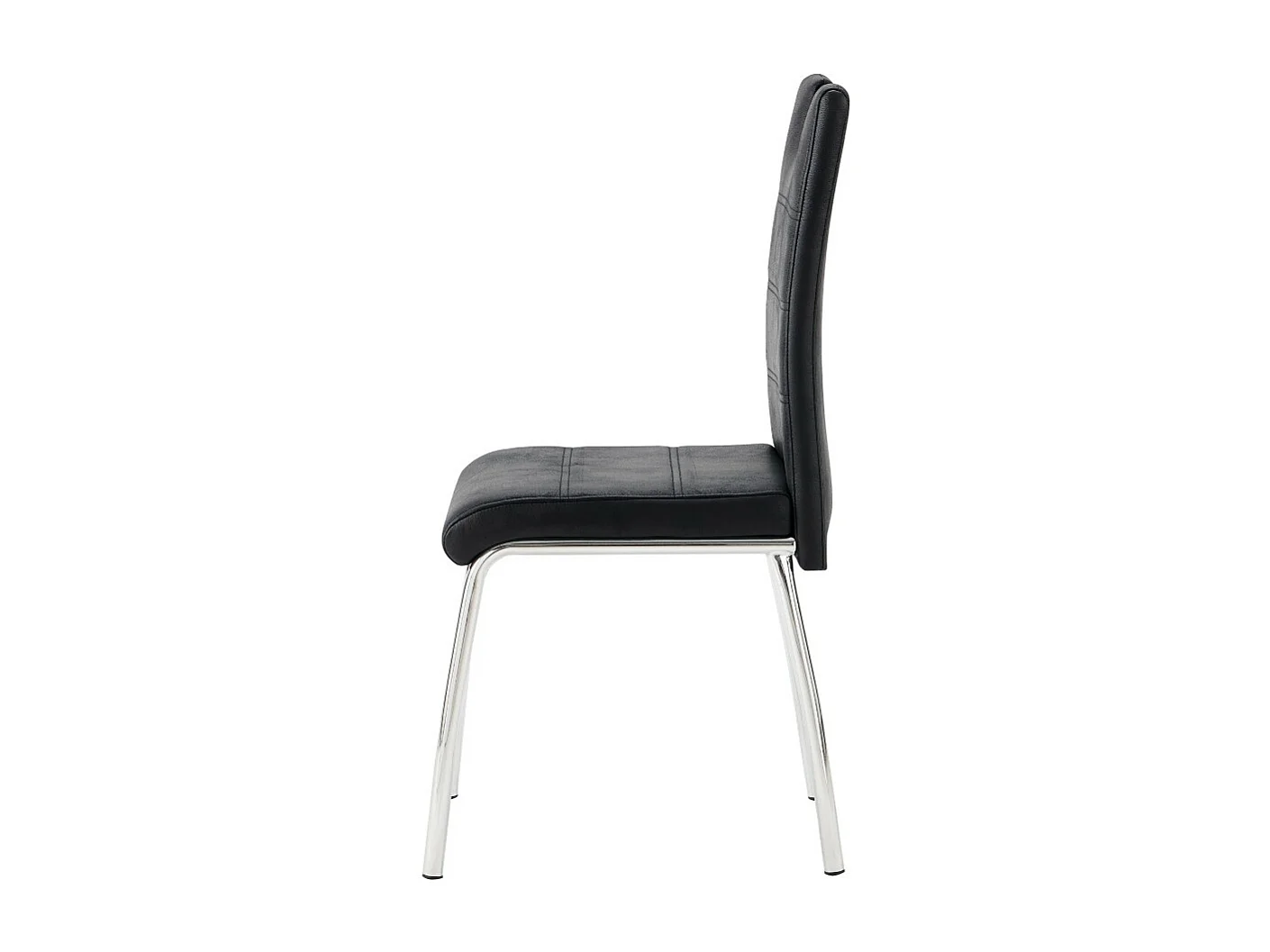 Krzesła do jadalni zestaw 4 szt. - tkanina i metal chromowany - czarny - REGINA