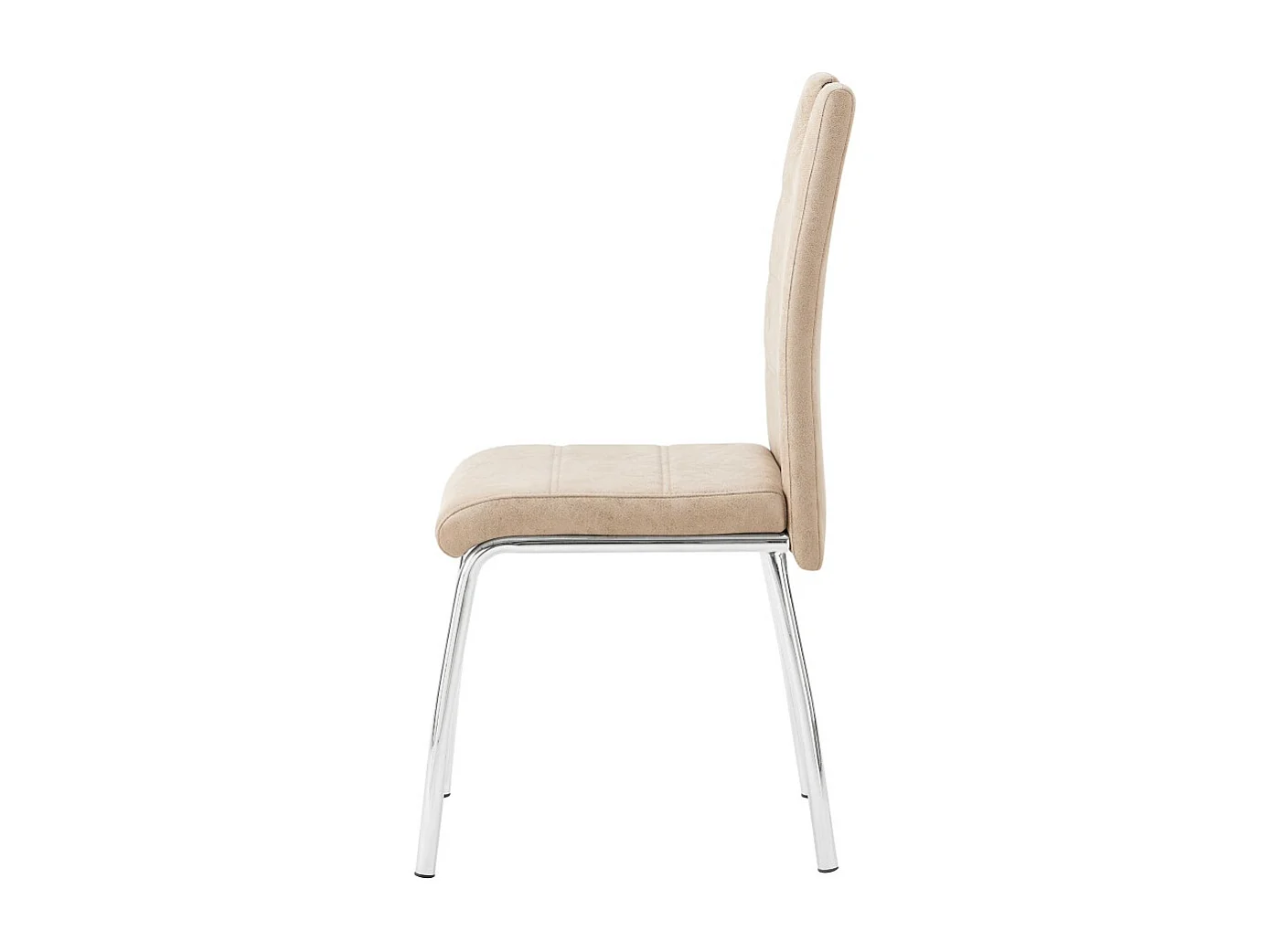 Lot de 4 chaises de salle à manger - Tissu et métal chromé - Taupe - REGINA