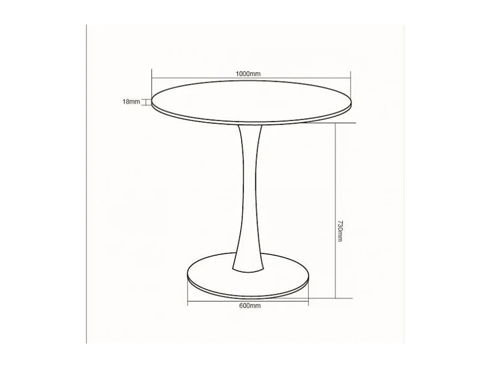 Esstisch - MDF - weiß - RONDA