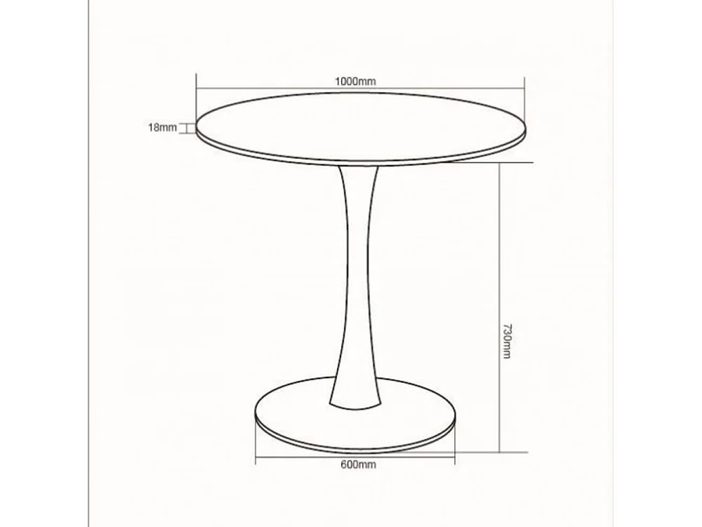 Table à manger - MDF - blanc - RONDA