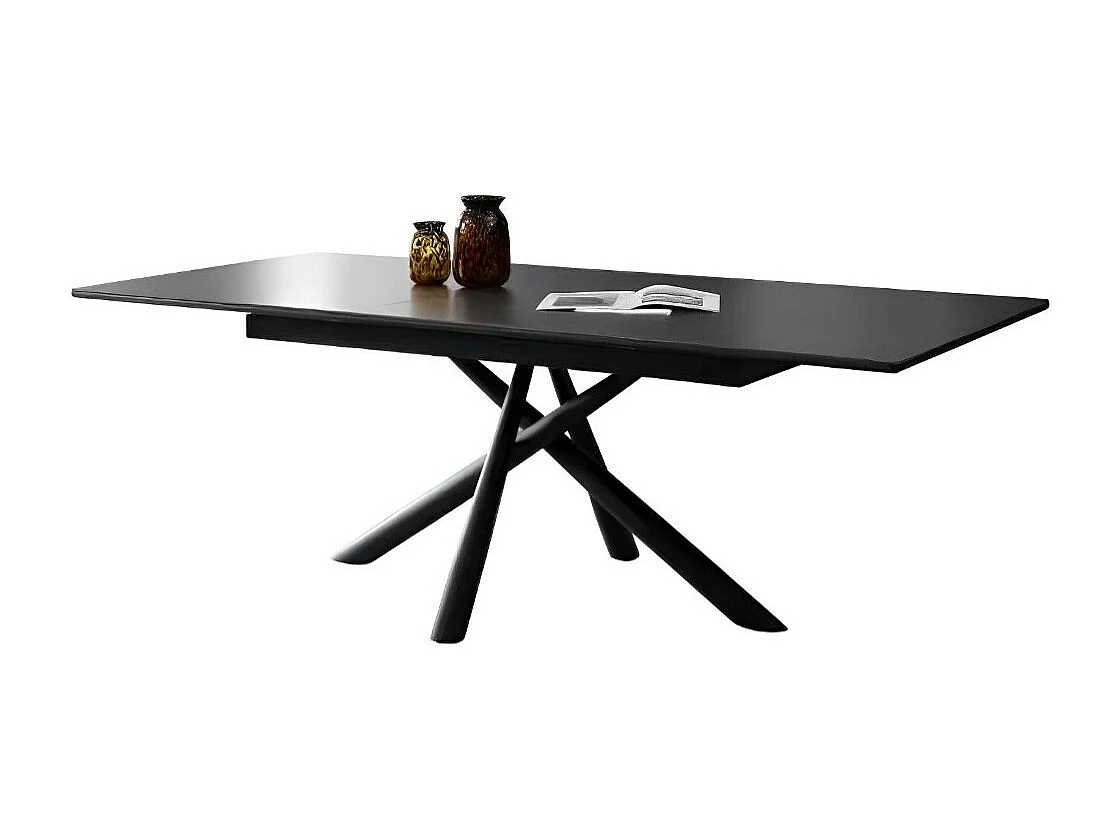 Uitschuifbare eettafel - Keramiek & Metaal - Zwart - 180-220x100 cm - NORDEN
