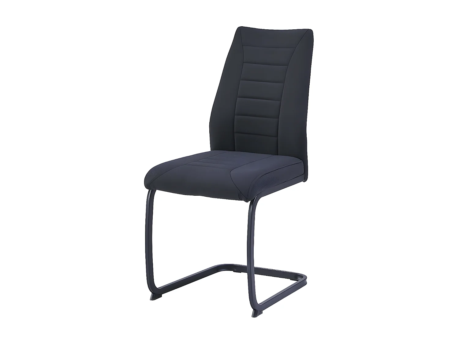 Krzesła do jadalni komplet 4 szt. - tkanina - czarne - MINIA