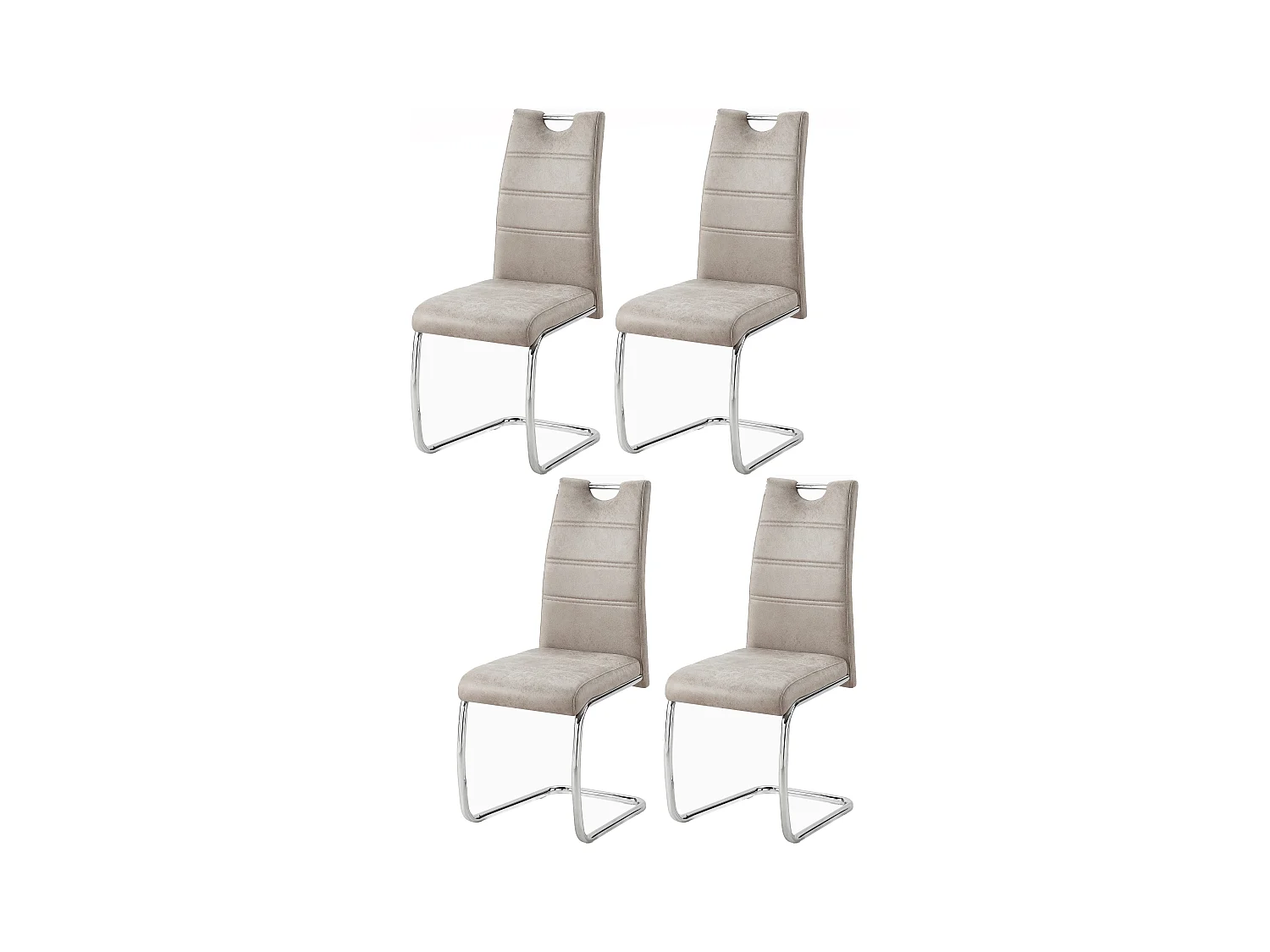 Esszimmerstuhl 4er-Set - Stoff & Metall - schwarz - REGIS
