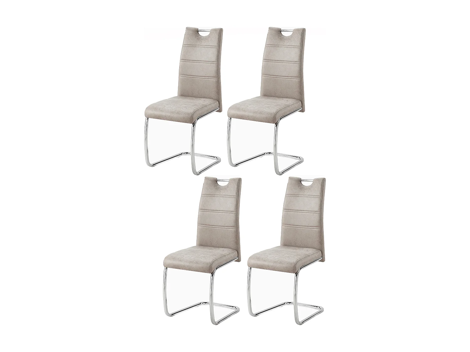 Lot de 4 chaises de salle à manger - tissu et métal - noir - REGIS