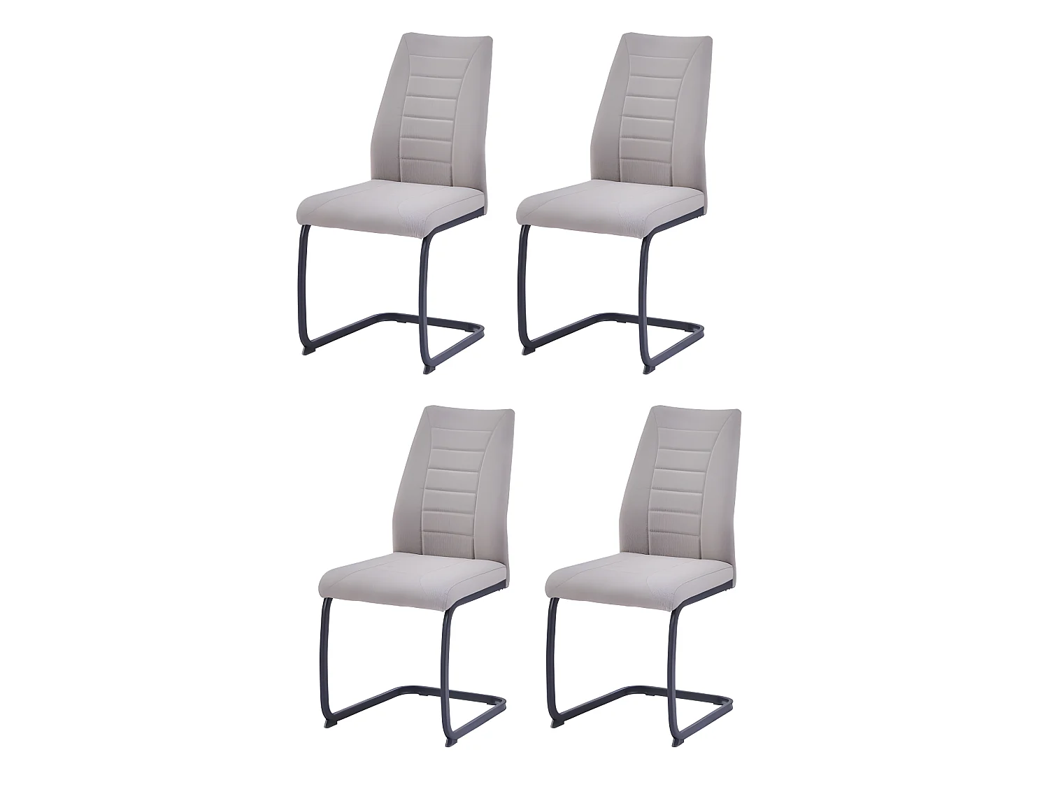 Esszimmerstuhl 4er-Set - Stoff - Taupe - MINIA