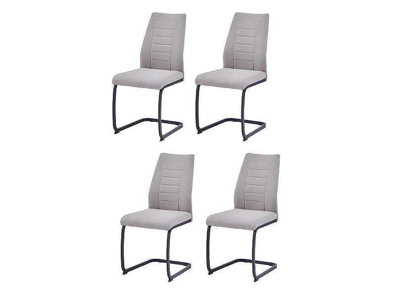 Esszimmerstuhl 4er-Set - Stoff - Taupe - MINIA