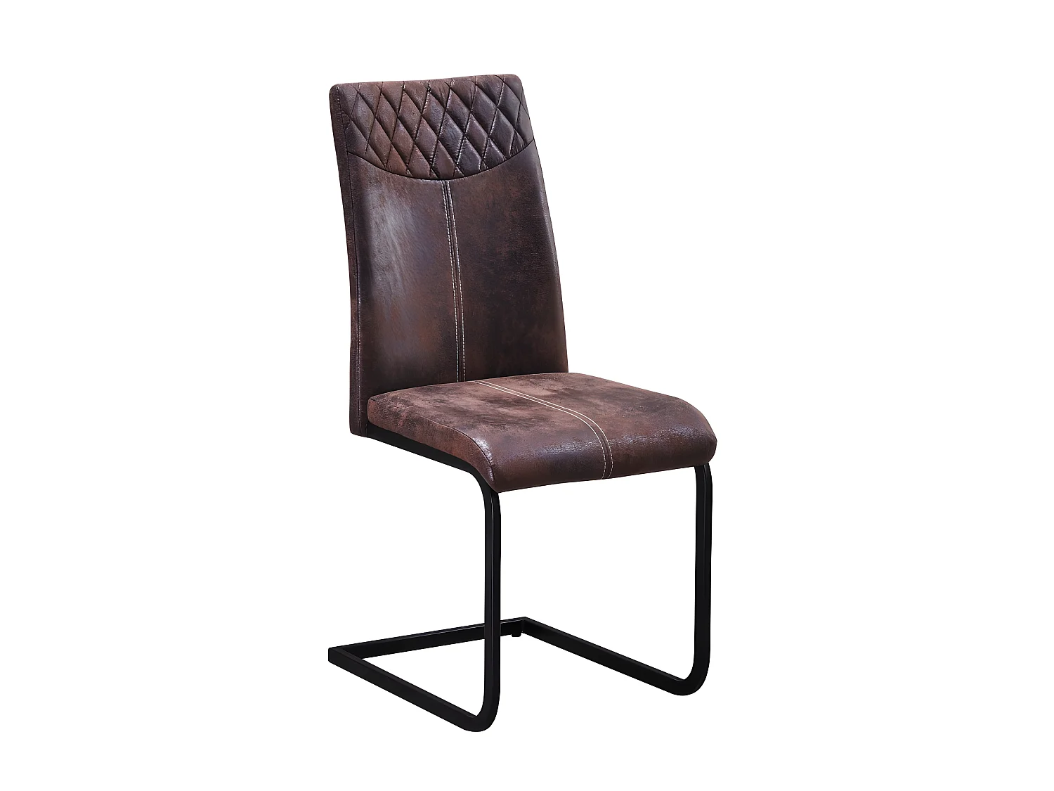 Eetkamerstoelset van 4 - stof & metaal - bruin - AMINTAS