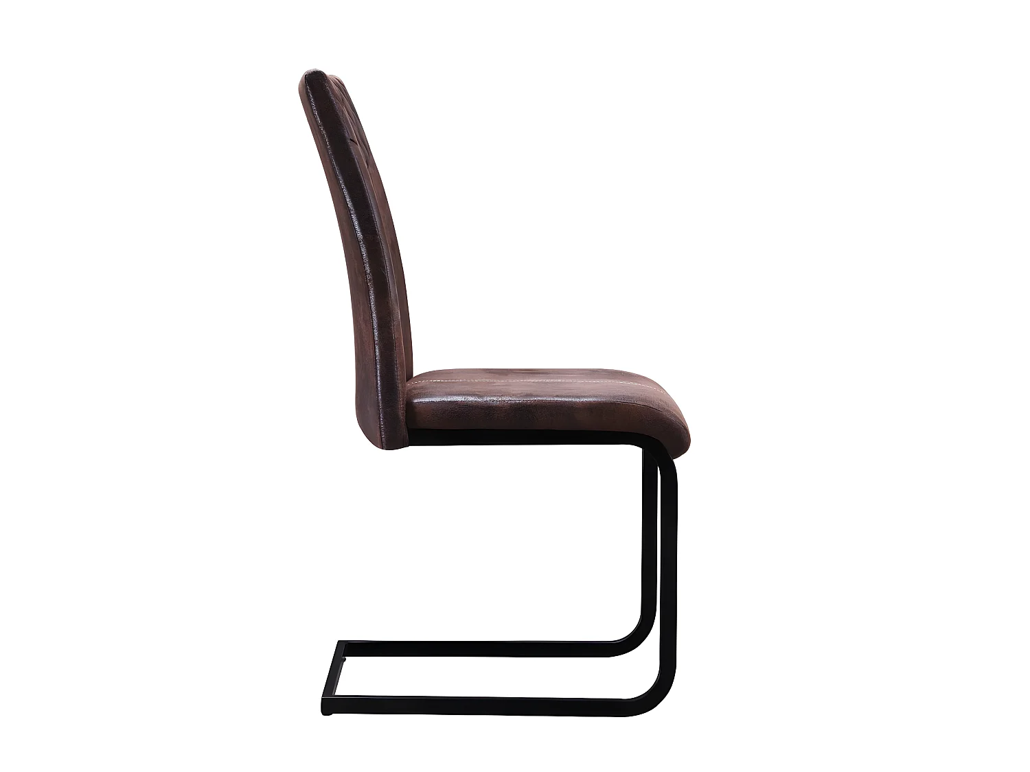 Eetkamerstoelset van 4 - stof & metaal - bruin - AMINTAS