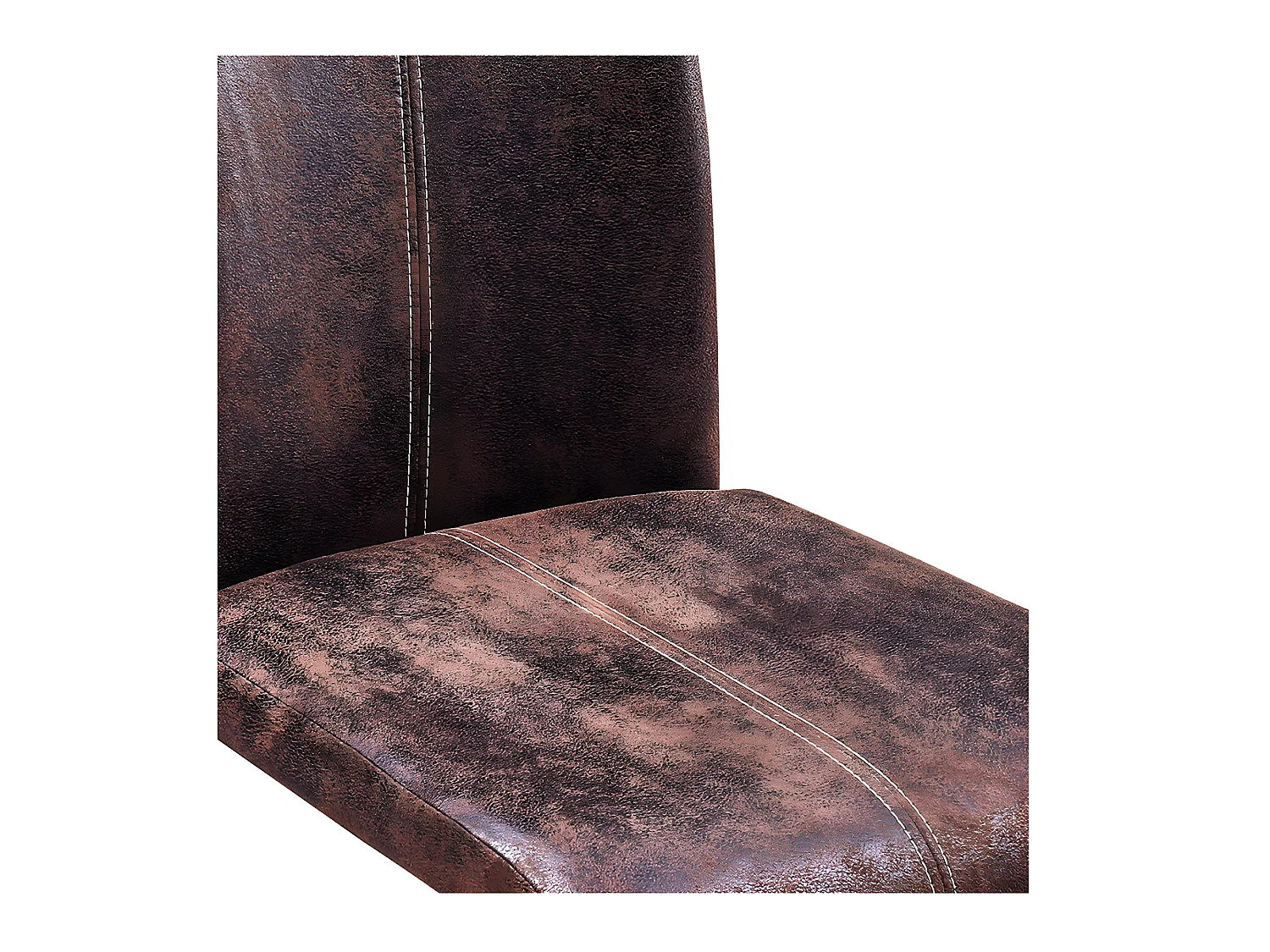 Eetkamerstoelset van 4 - stof & metaal - bruin - AMINTAS