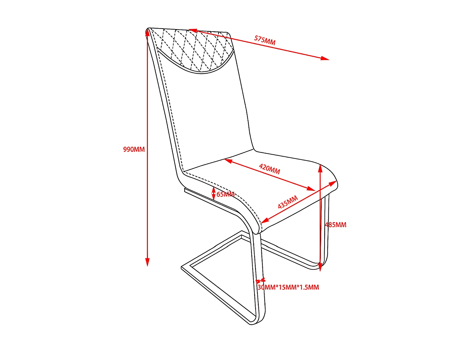 Eetkamerstoelset van 4 - stof & metaal - bruin - AMINTAS