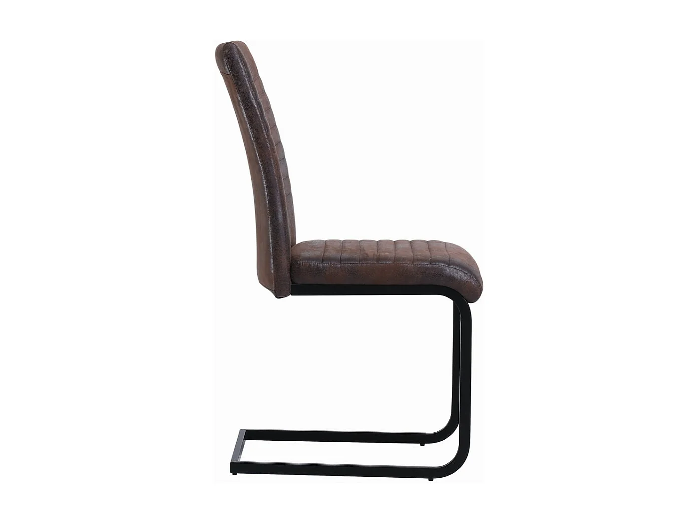 Esszimmerstuhl 4er-Set - Stoff & Schwarzes Metall - braun - TIBER