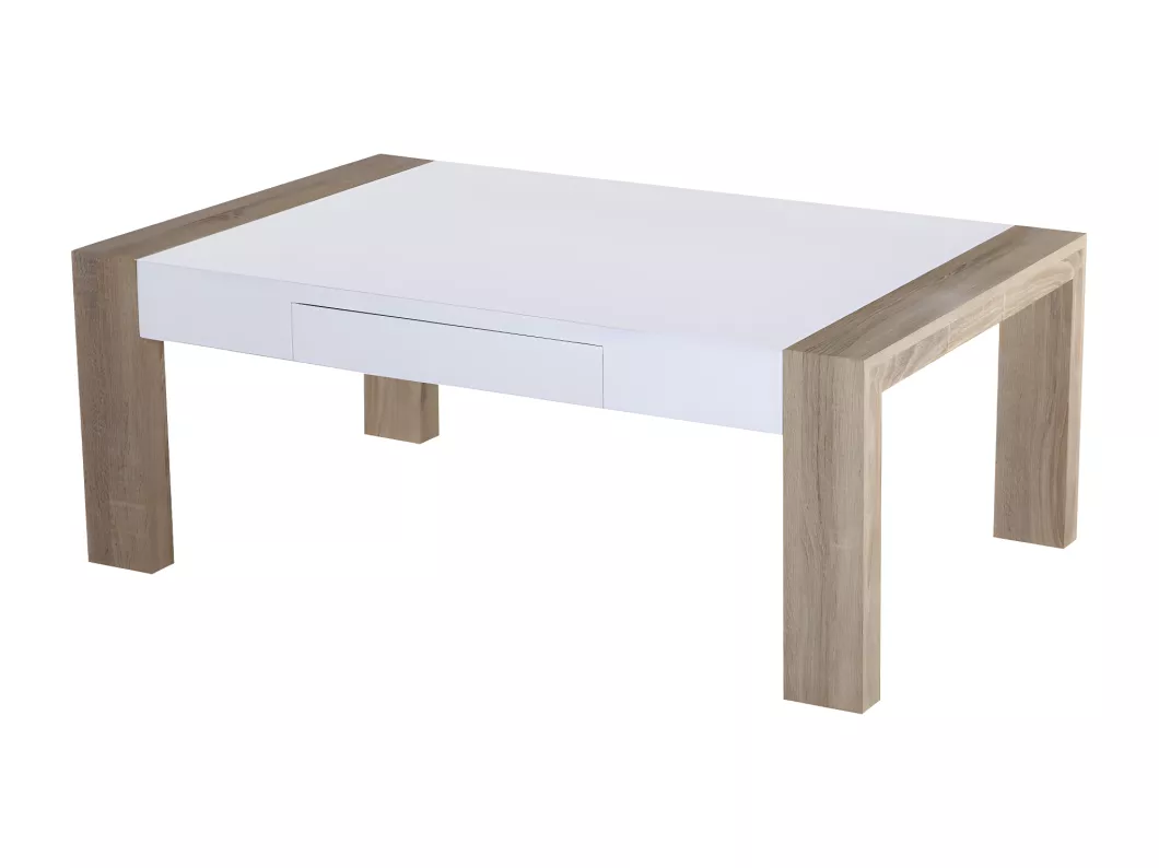 Kauf Unique Couchtisch mit 1 schublade - Holz & MDF - weiß & braun - KALANI