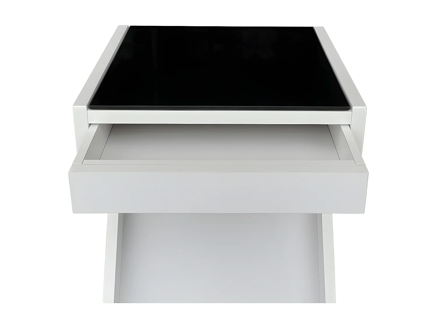 Table basse - MDF et verre - blanc - LARO