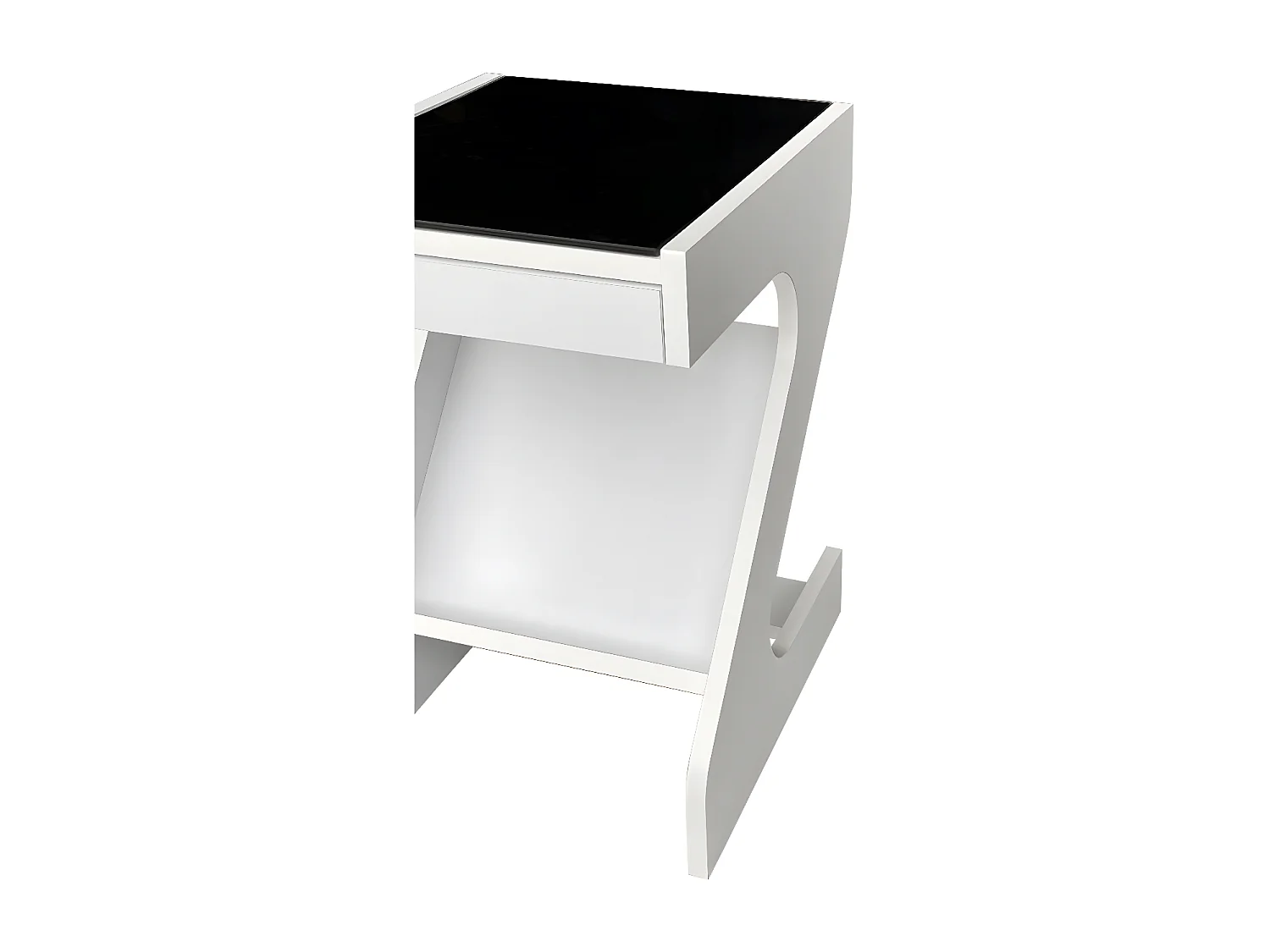 Table basse - MDF et verre - blanc - LARO