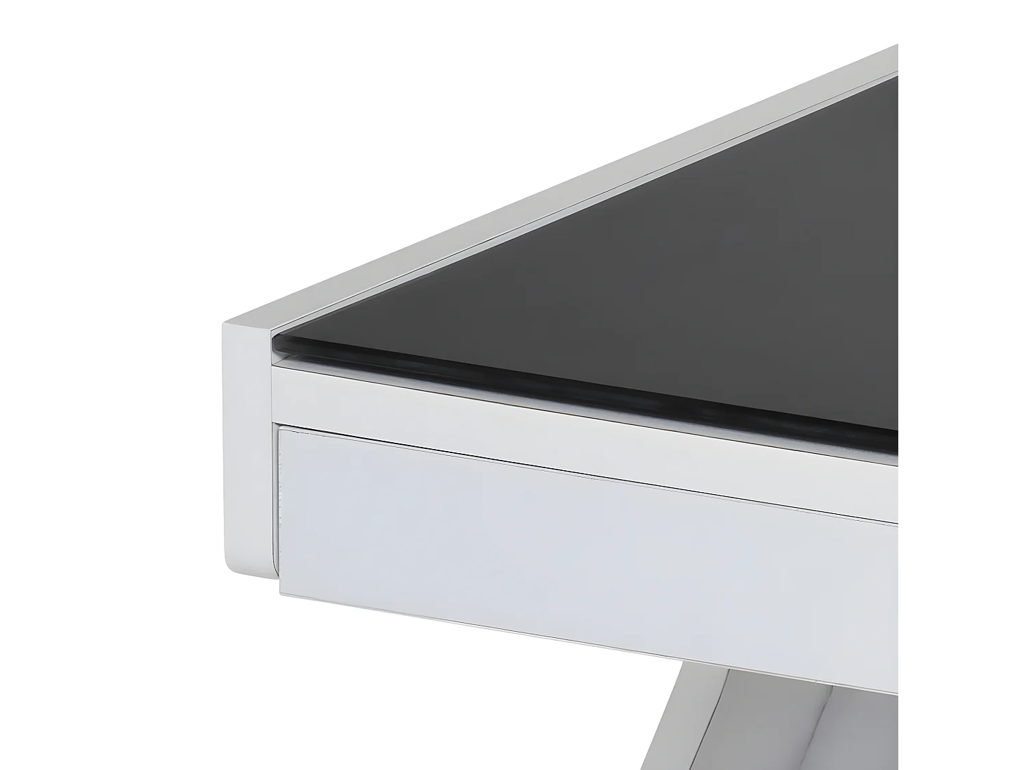 Table basse - MDF et verre - blanc - LARO