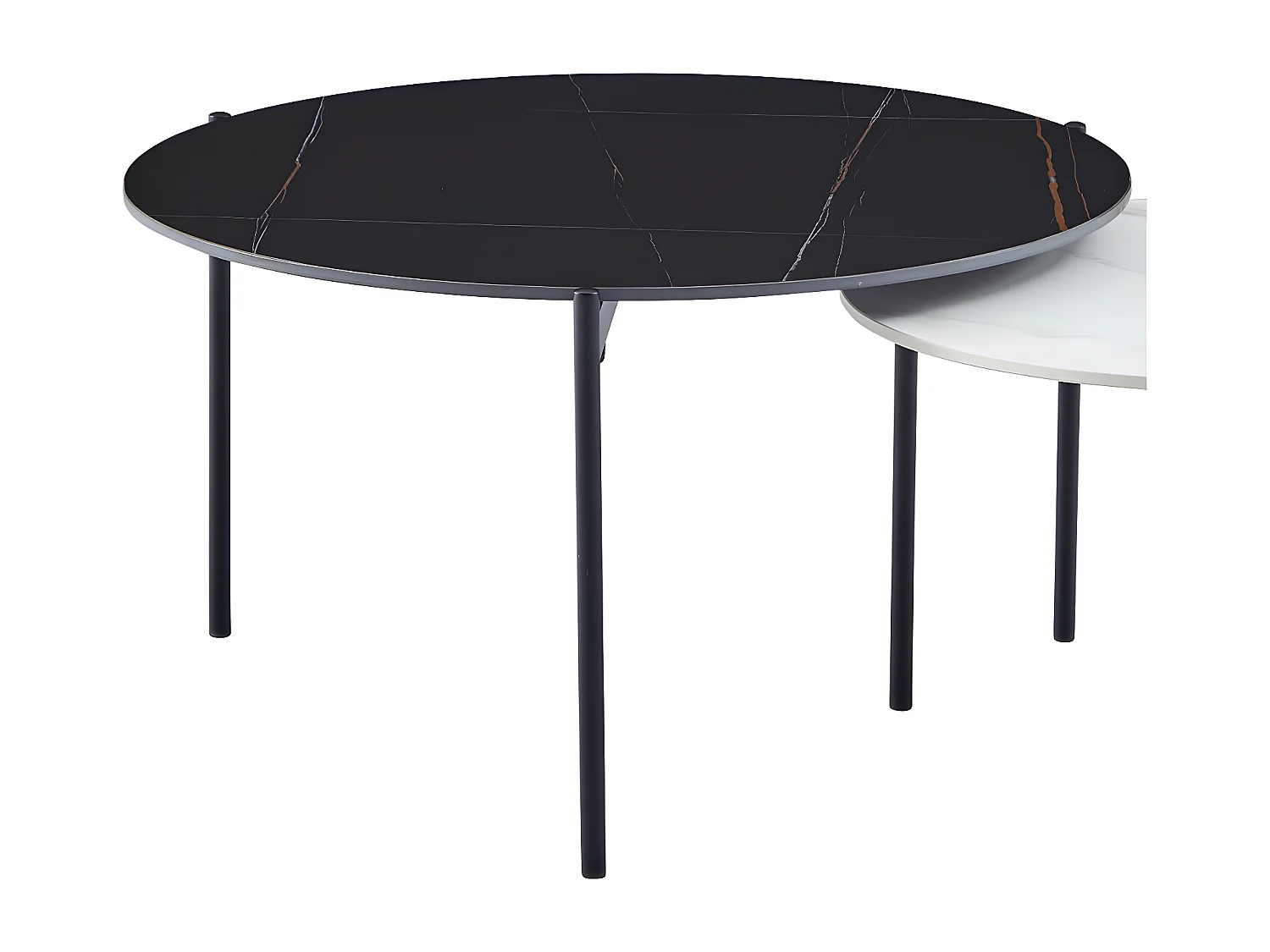 Salontafelset van 2 - keramiek - zwart marmer - MARETA