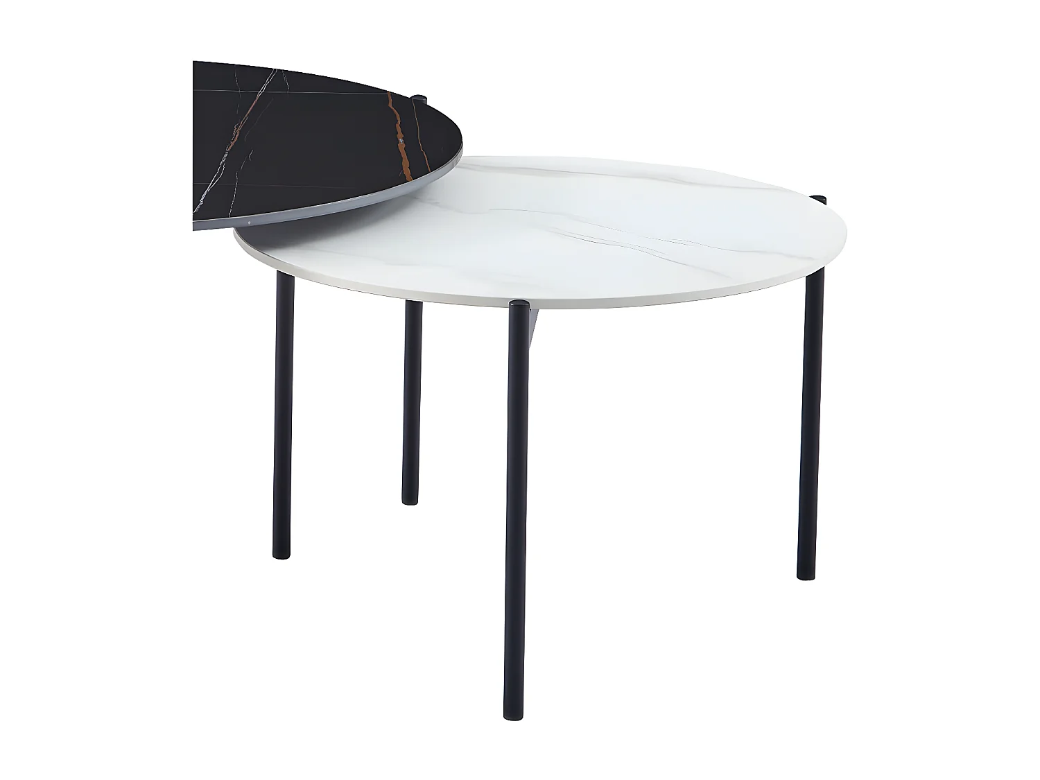 Salontafelset van 2 - keramiek - zwart marmer - MARETA