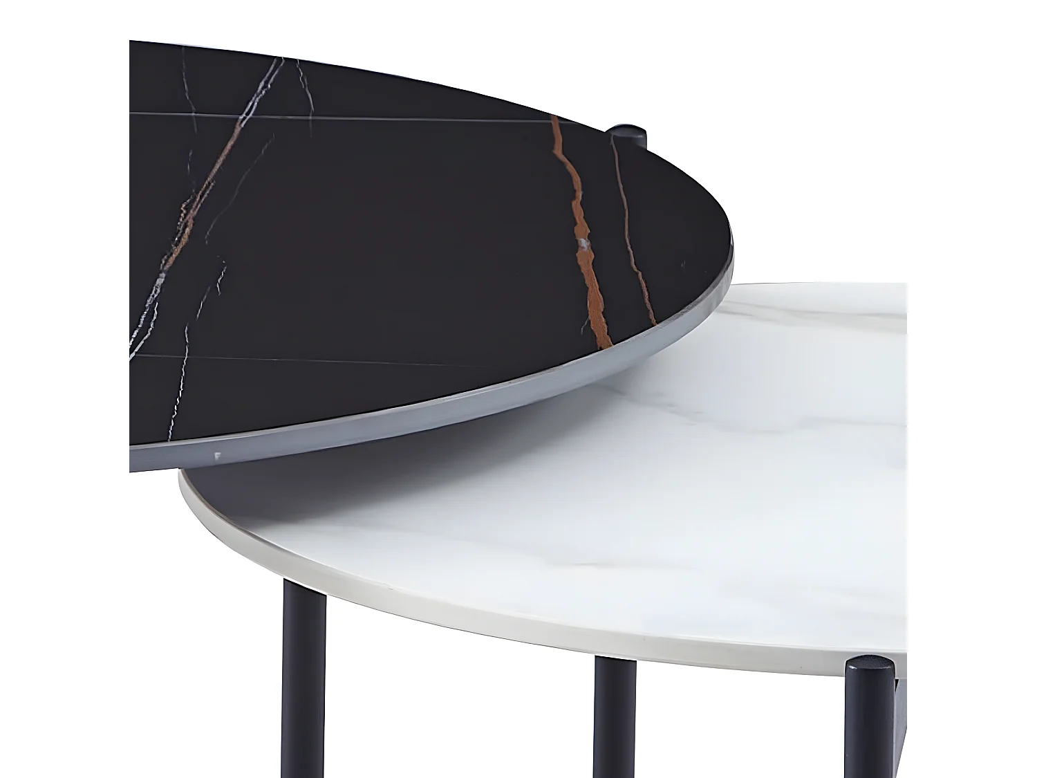 Salontafelset van 2 - keramiek - zwart marmer - MARETA