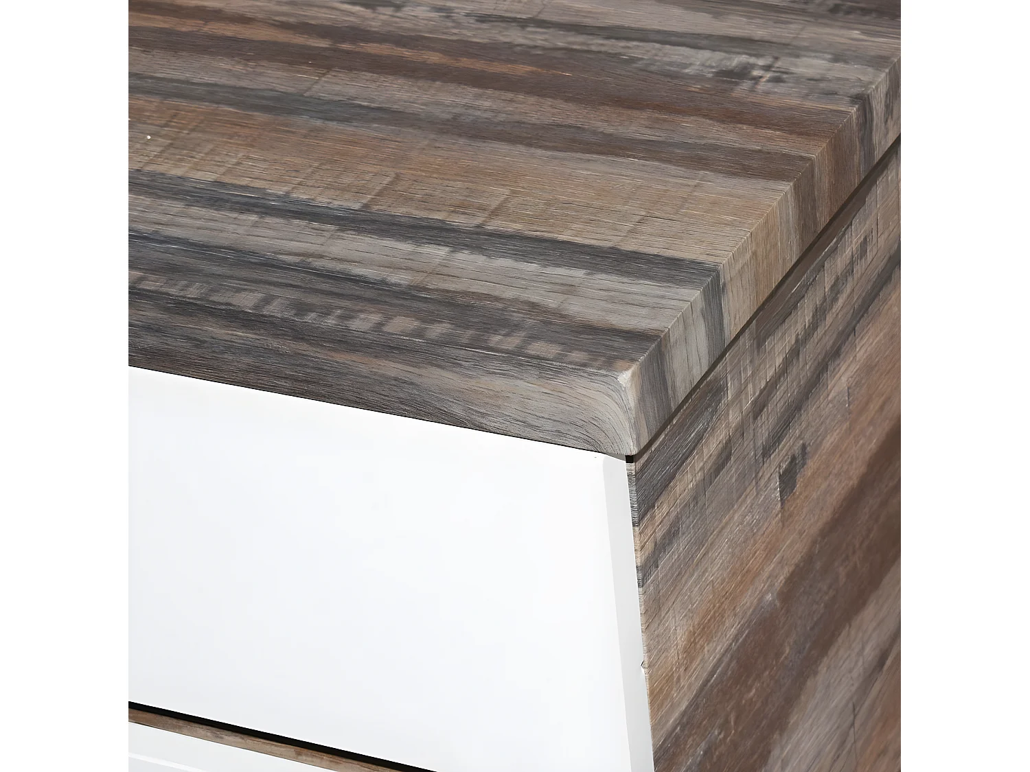 Bureau met 2 lades - spaanplaat - walnoot & wit - TARAN