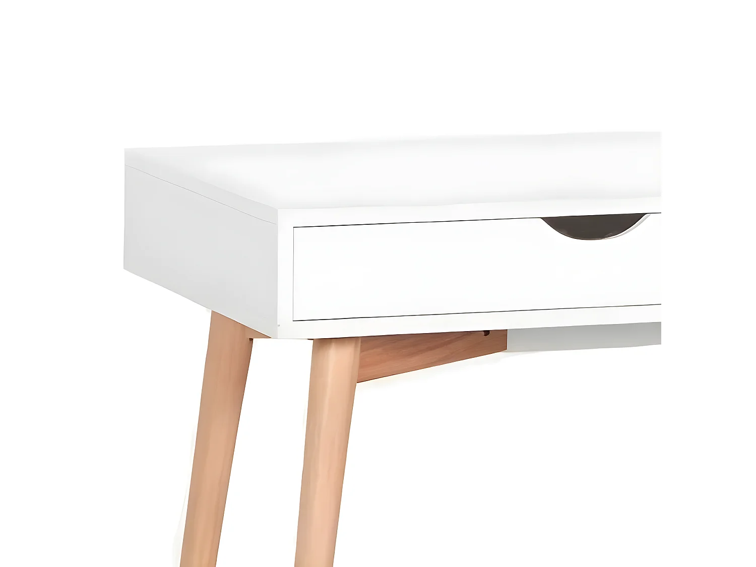 Schreibtisch mit 2 Schubladen - MDF - weiß - SKANDI