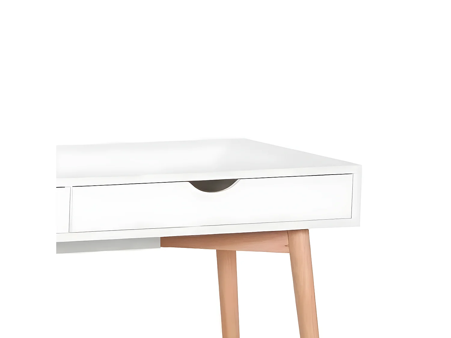 Schreibtisch mit 2 Schubladen - MDF - weiß - SKANDI