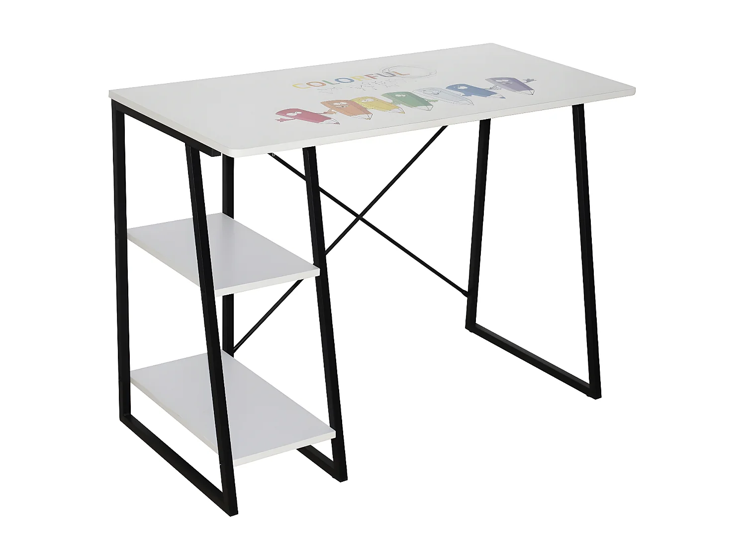 Bureau - aggloméré - blanc et noir - FUCY