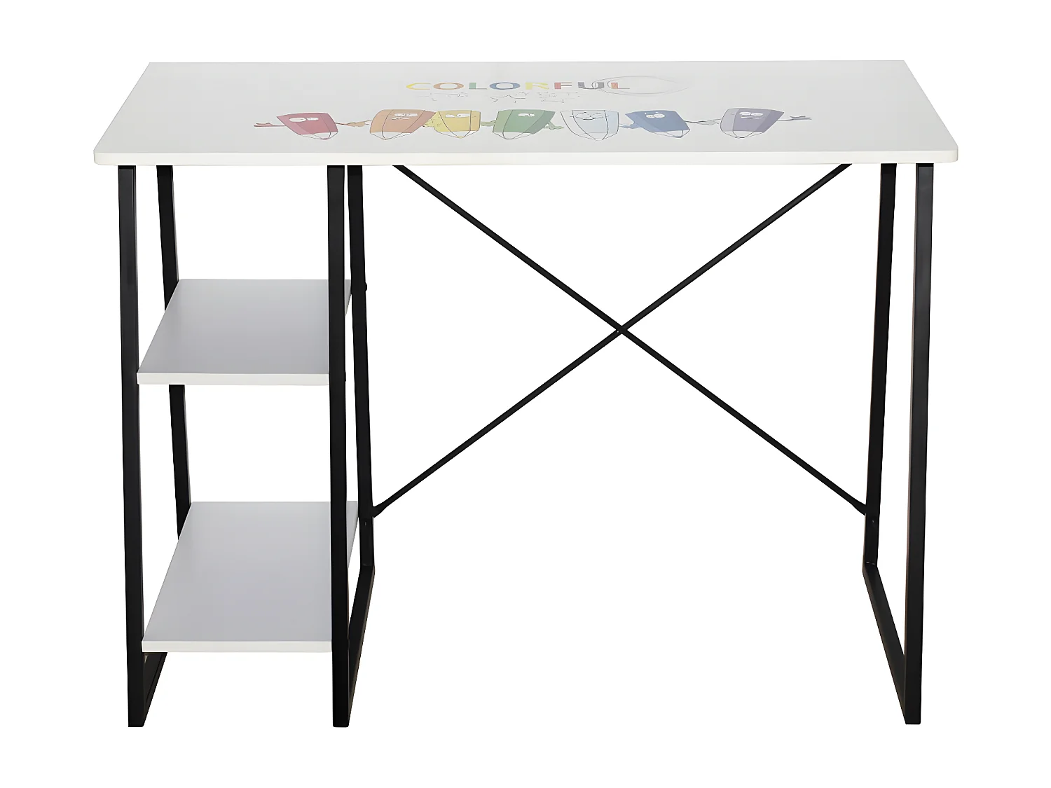 Bureau - aggloméré - blanc et noir - FUCY