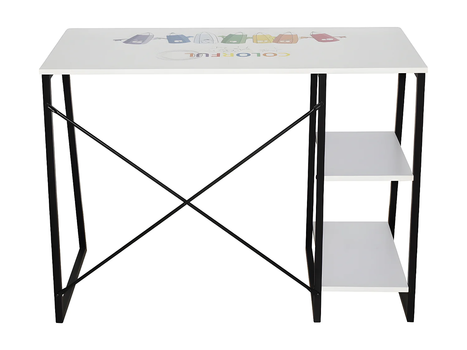 Bureau - aggloméré - blanc et noir - FUCY