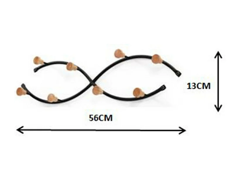 Wandkapstok - metaal - zwart - MIRYA