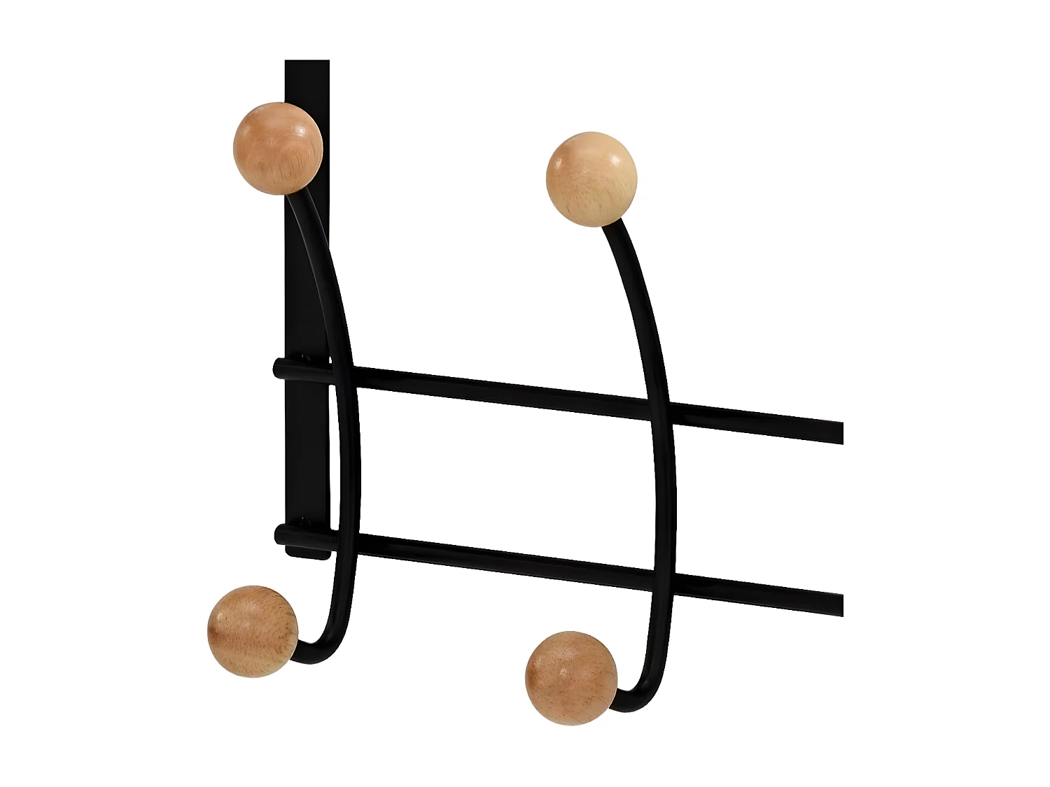 Wieszak ścienny - metalowy - czarny - MILANA