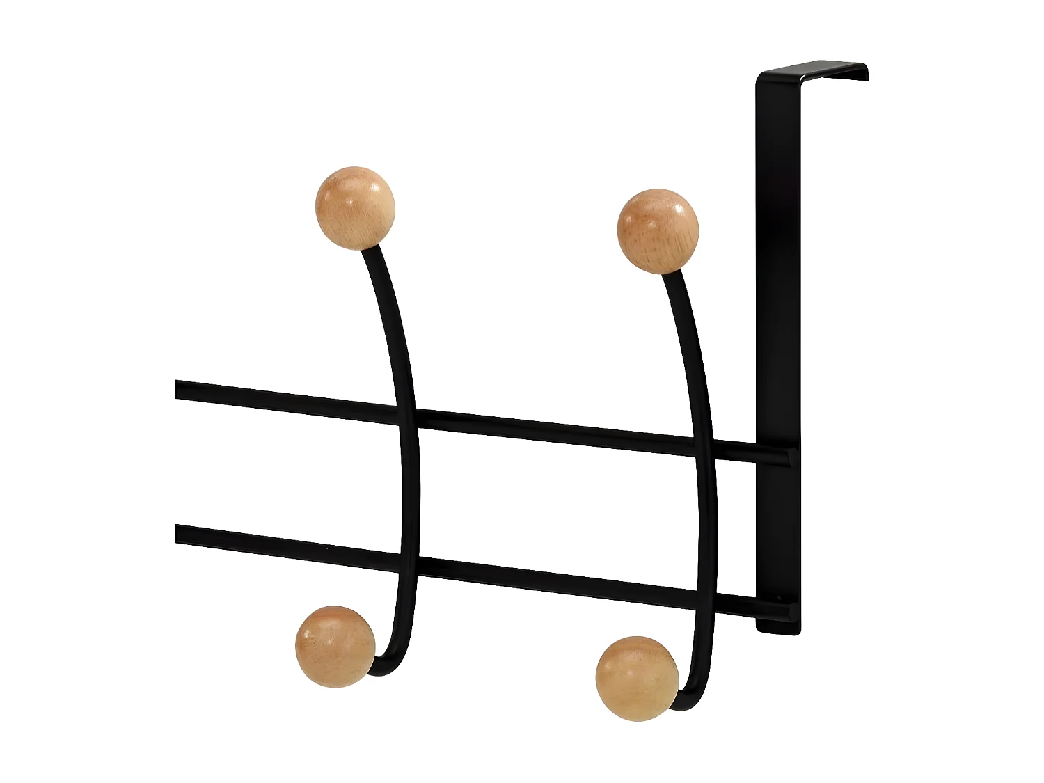 Wieszak ścienny - metalowy - czarny - MILANA