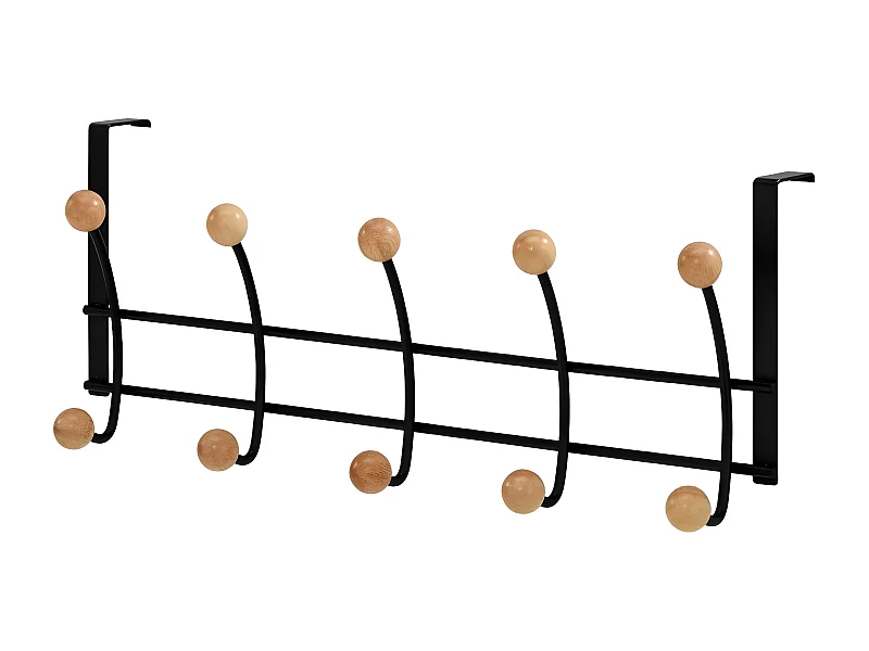 Porte-manteau mural - métal - noir - MILANA