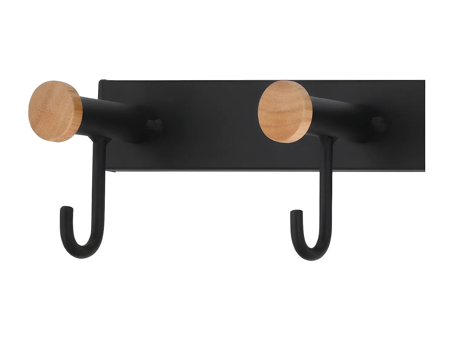 Porte-manteau mural 4 crochets - métal - noir - VEDIA