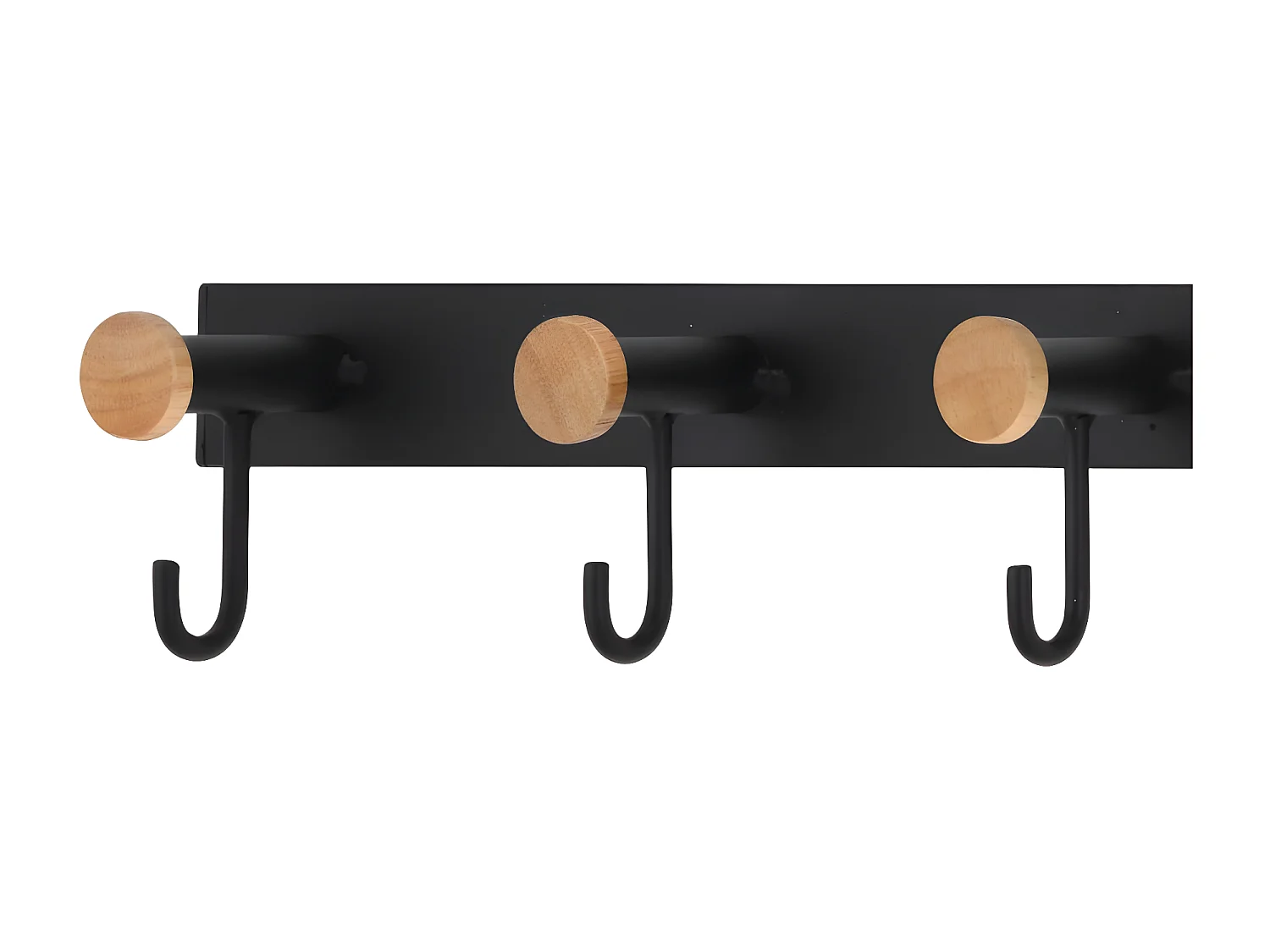 Wandgarderobe mit 5 haken - Metall - schwarz - VEDIA