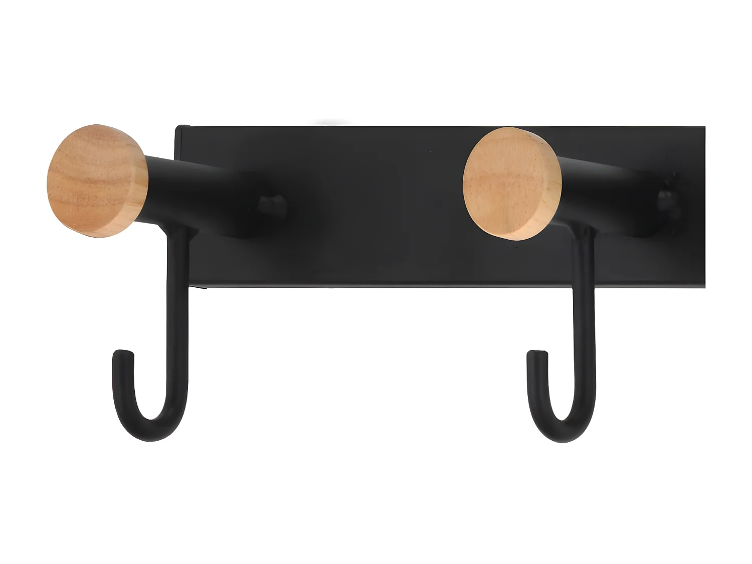 Porte-manteau mural 3 crochets - métal - noir - VEDIA