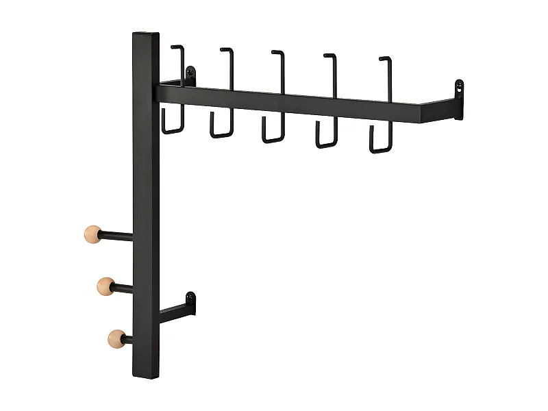 Wandgarderobe - Metall - schwarz - IRINA
