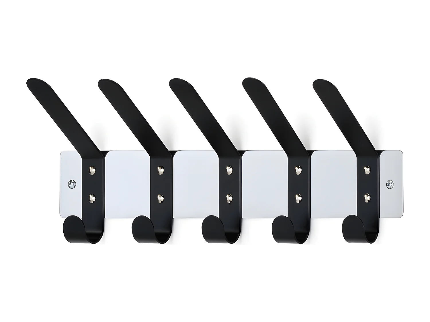 Wandkapstok - metaal - zilver & zwart - JERINA