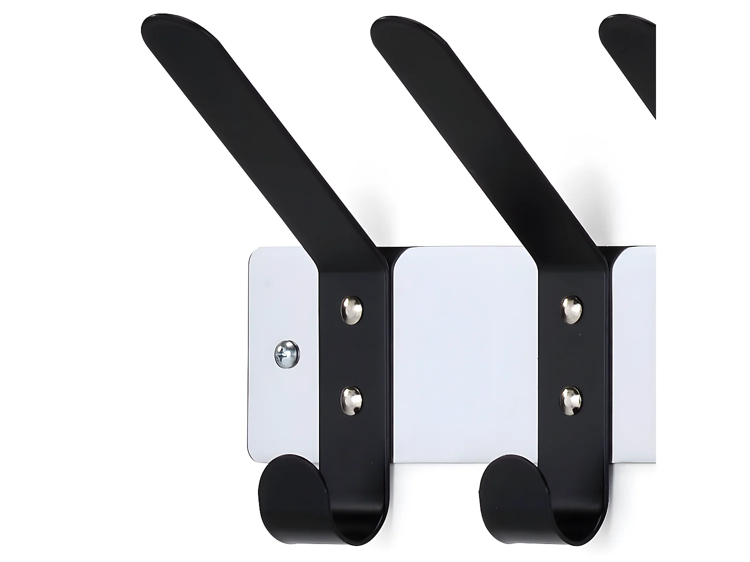 Wandkapstok - metaal - zilver & zwart - JERINA