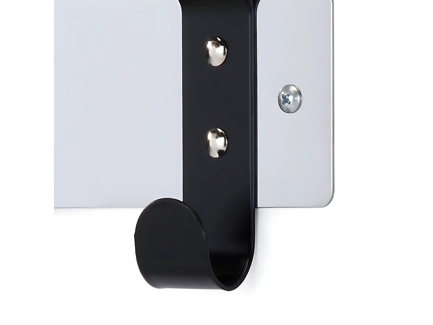 Wandkapstok - metaal - zilver & zwart - JERINA