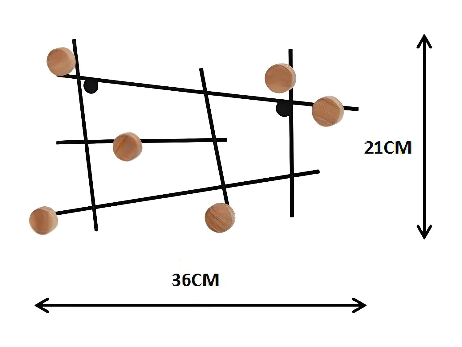 Wandgarderobe - Metall - schwarz - LADY