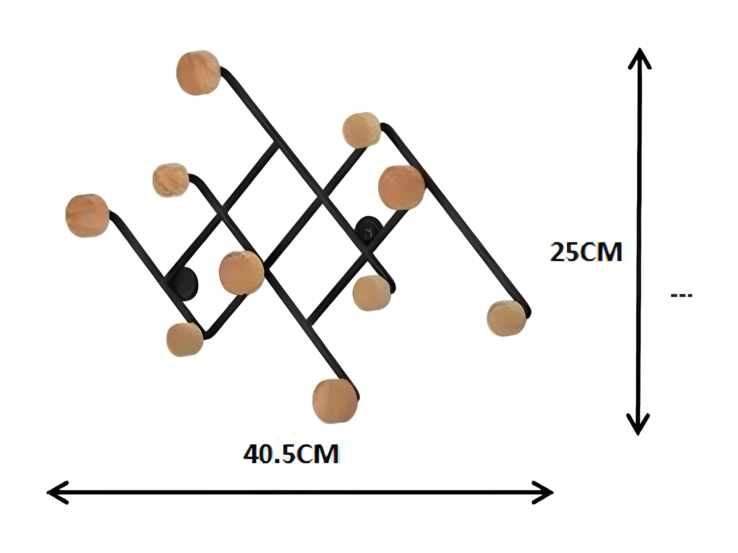 Porte-manteau mural - métal - noir - ITERA