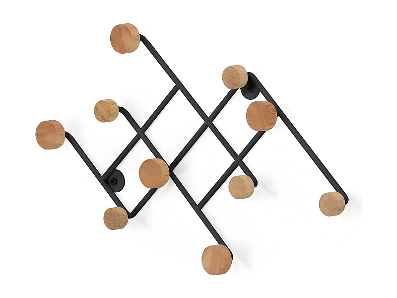 Porte-manteau mural - métal - noir - ITERA