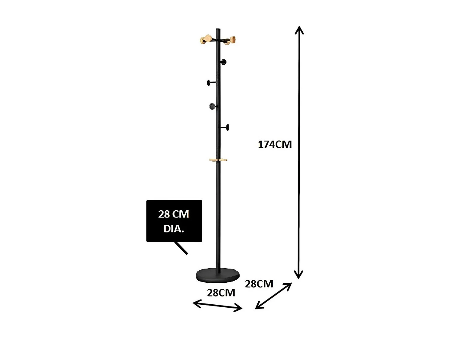 Kledingrek - metaal - zwart - VISTA