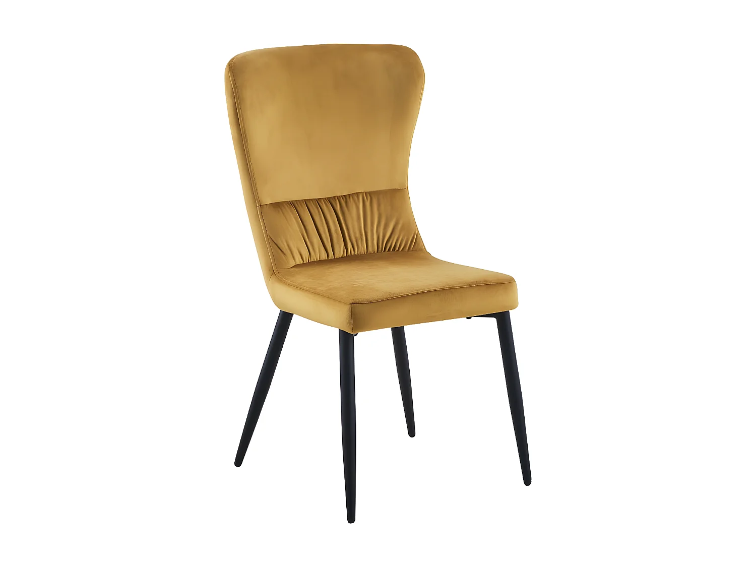 Esstushl 4er-Set - Stoff & Metall - Gelb -  AGENA