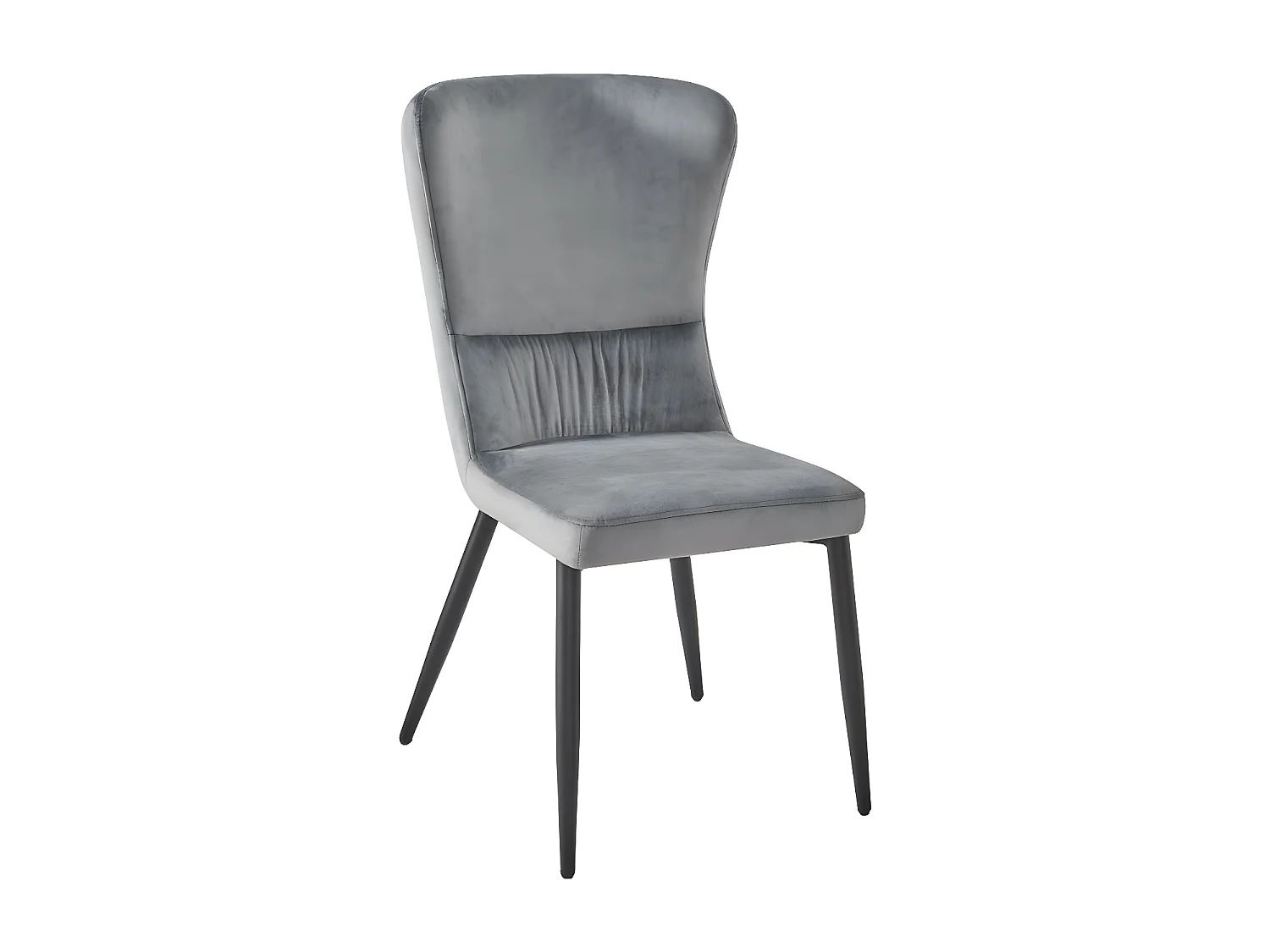 Esstushl 4er-Set - Stoff & Metall - Grau -  AGENA